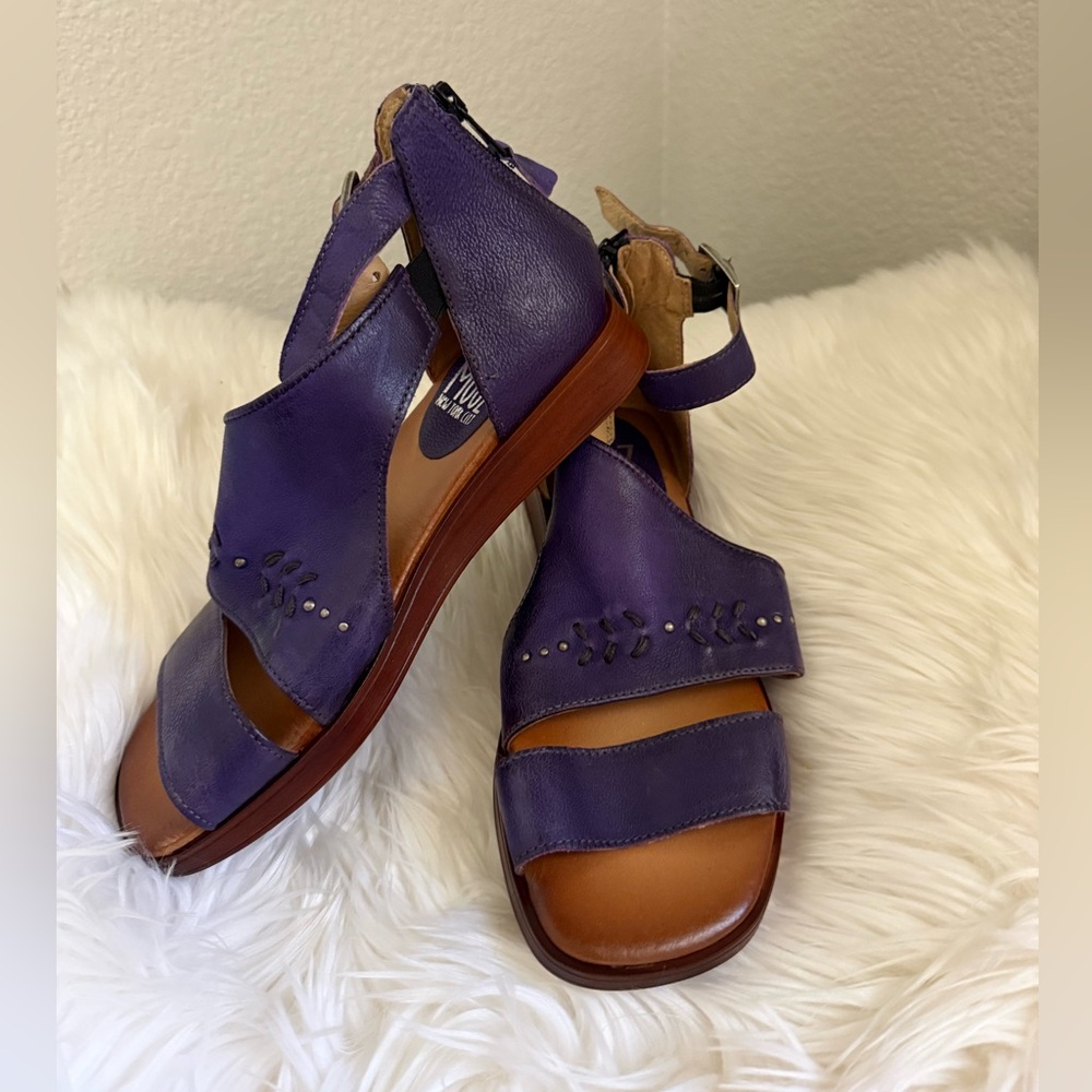 NWOT Miz Mooz Deep Purple Sling Back Sandals - Picture 6 of 6